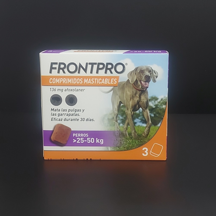 FRONTPRO COMPRIMIDOS MASTICABLES PERROS >25-50 KG 3 COMPRIMIDOS