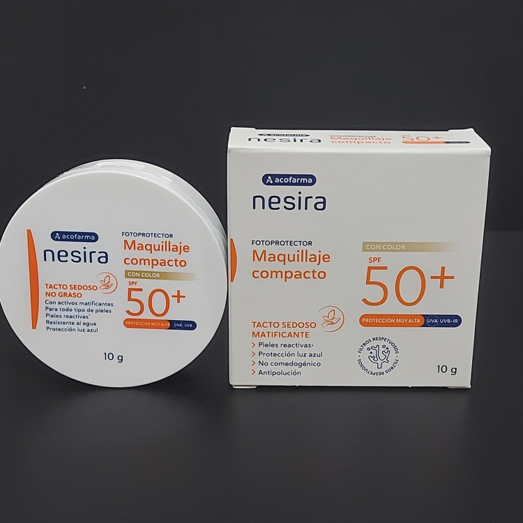 NESIRA MAQUILLAJE COMPACTO FOTOPROTECTOR 50+ PROTECCIÓN MUY ALTA