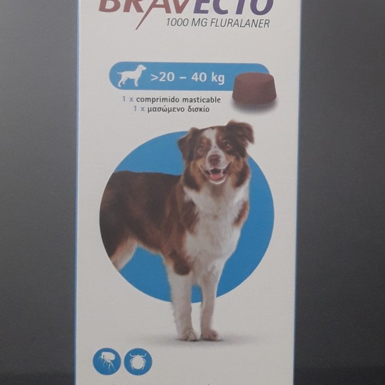 BRAVECTO >20-40 KG.Medicamento sujeto a prescripción veterinaria. Requiere envío previo de receta veterinaria a info@farmaciaalmajano.com