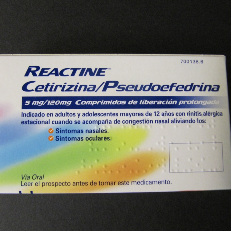 REACTINE Cetirizina/pseudoefedrina 5/120